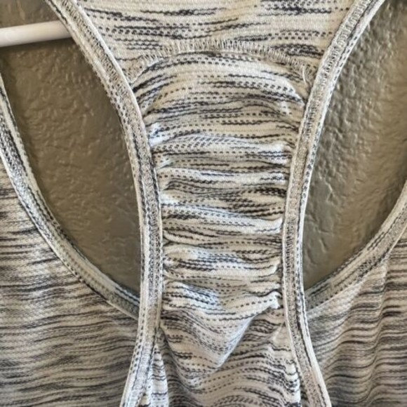 Lululemon Our Sport Tank Tiger Space Dye White Grey Racerback Top Singlet Sz 4 - Picture 6 of 11